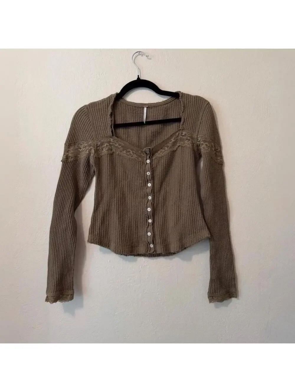 Free People Let's Party Cardi in Gothic Green